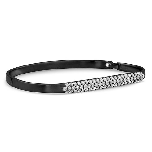 diamond pave custom fitted bangle<br>in 18k black gold with white diamonds <span class='visuallyhidden'>Call or text 323-404-2959 if you need shopping assistance.</span>